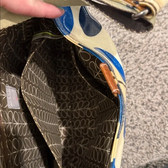 Orla Kiely Crossbody Shoulder Tote Bag Floral Multi Stem Blue Bright Spring - Picture 10 of 11